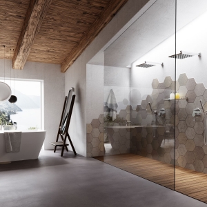 Ambiente bagno esagoni mosaico